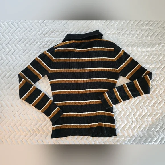 Sanctuary Your Love Striped Button Ribbed Cardigan Sweater Top - Picture 6 of 9